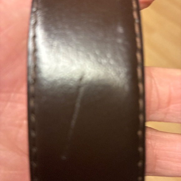 Burberry Black Leather Belt with Yellow Plaid Accent - Picture 6 of 6